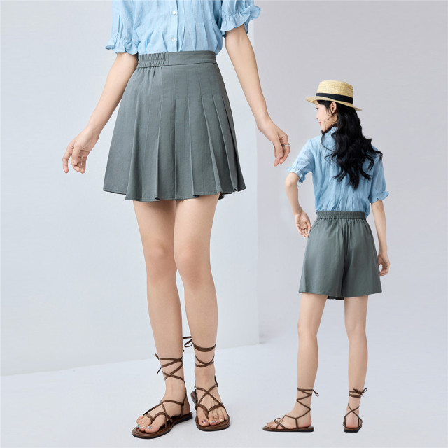 Giordano ສັ້ນຝ້າຍ pleated ຕິດຕາມ pants