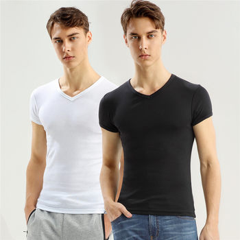 Giordano bottoming ເສື້ອຜູ້ຊາຍຂອງສອງສິ້ນໄກ່ຫົວໃຈ v-neck ຝ້າຍບໍລິສຸດສີແຂງພາຍໃນ t-shirt ຜູ້ຊາຍສັ້ນ t-shirt 01242013