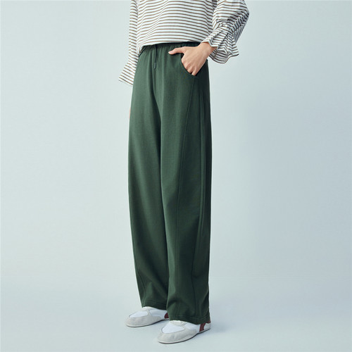 佐丹奴裤子女2026年夏纯棉抽绳松紧腰运动卫裤休闲弯刀裤05416458 - 图1