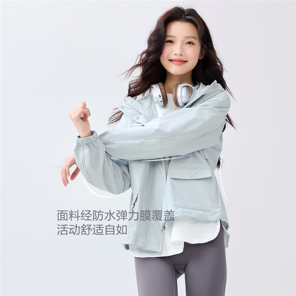 佐丹奴防水风衣女新款工装风外套口袋宽松连帽拉链夹克女05375076,淘宝优惠券,粉丝福利购,淘宝优惠卷