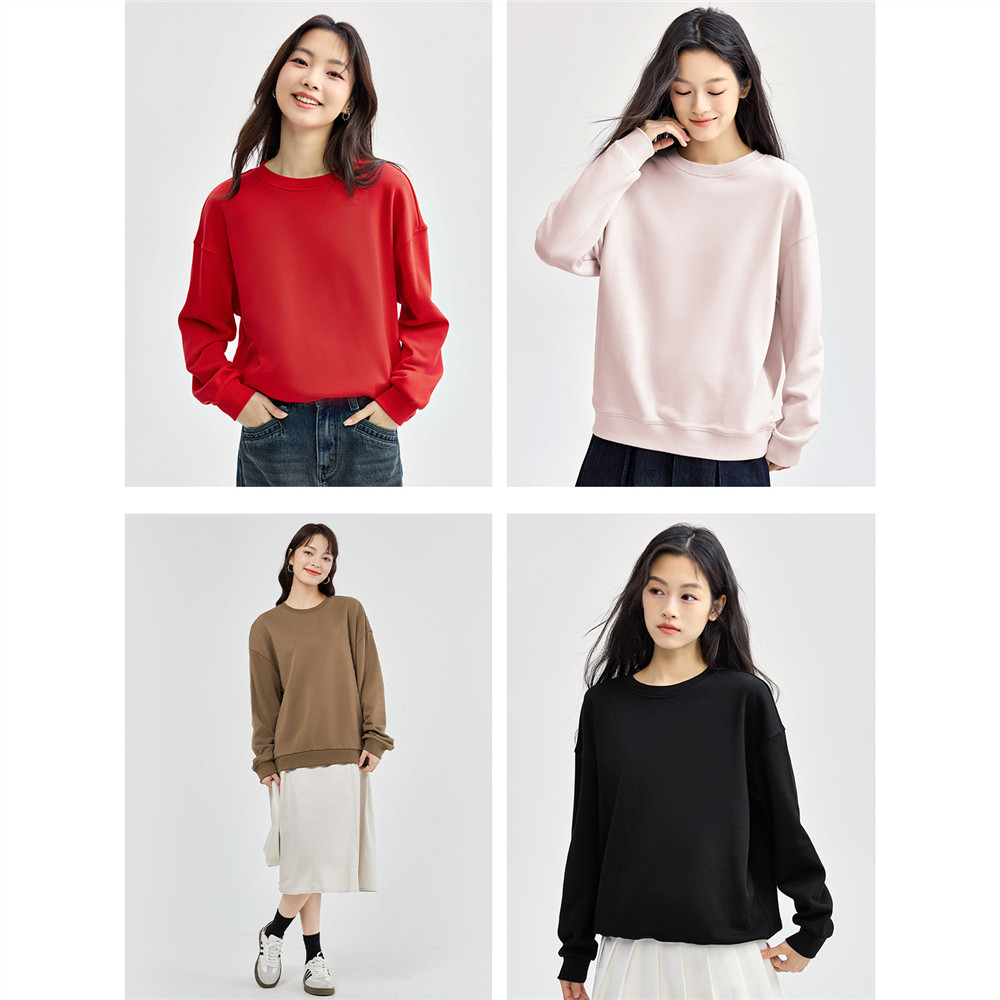 佐丹奴加绒卫衣女秋冬新款加厚套头衫宽松圆领长袖上衣女18325053,淘宝优惠券,粉丝福利购,淘宝优惠卷