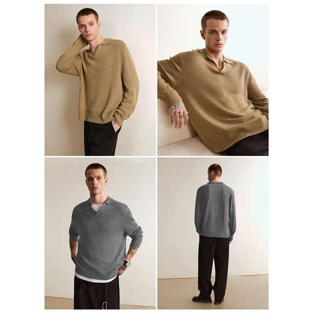 Giordano pullover acrylic V-lap knitted sweater