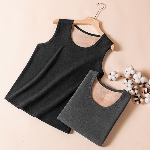 男士纯色保暖背心秋冬加厚无痕内搭7A抗菌防寒蓄热无袖内穿打底衫 - 图3