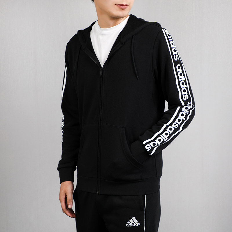 Adidas Sports Set Men's 2020 Spring New Sportswear Knitted Hooded Coat Long Pants Casual Wear