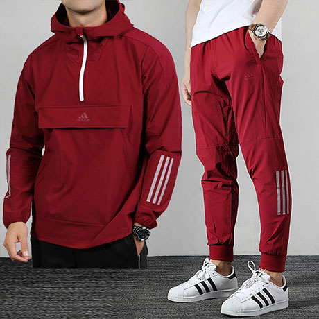Adidas official website sports suit men's 2020 new sportswear hooded pullover casual pants