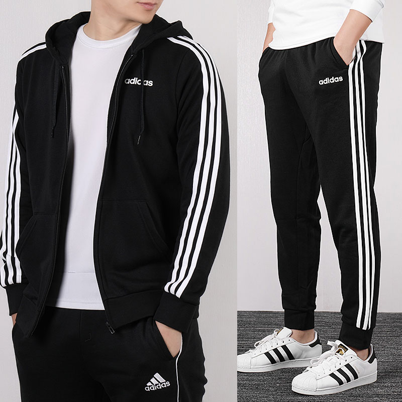 Adidas Sports Set Men's 2020 New Three Bar Casual Sportswear Coat Jacket Leggings