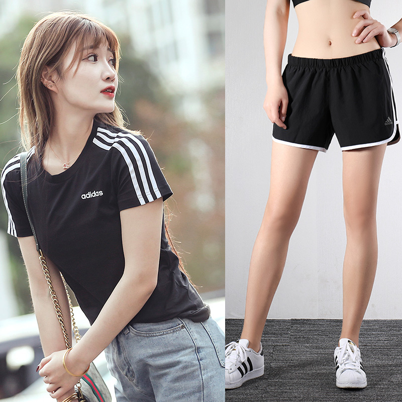 Adidas Sportswear Set Women's 2020 Summer New Breathable Cotton Short Sleeve T-shirt Casual Shorts Hot Pants