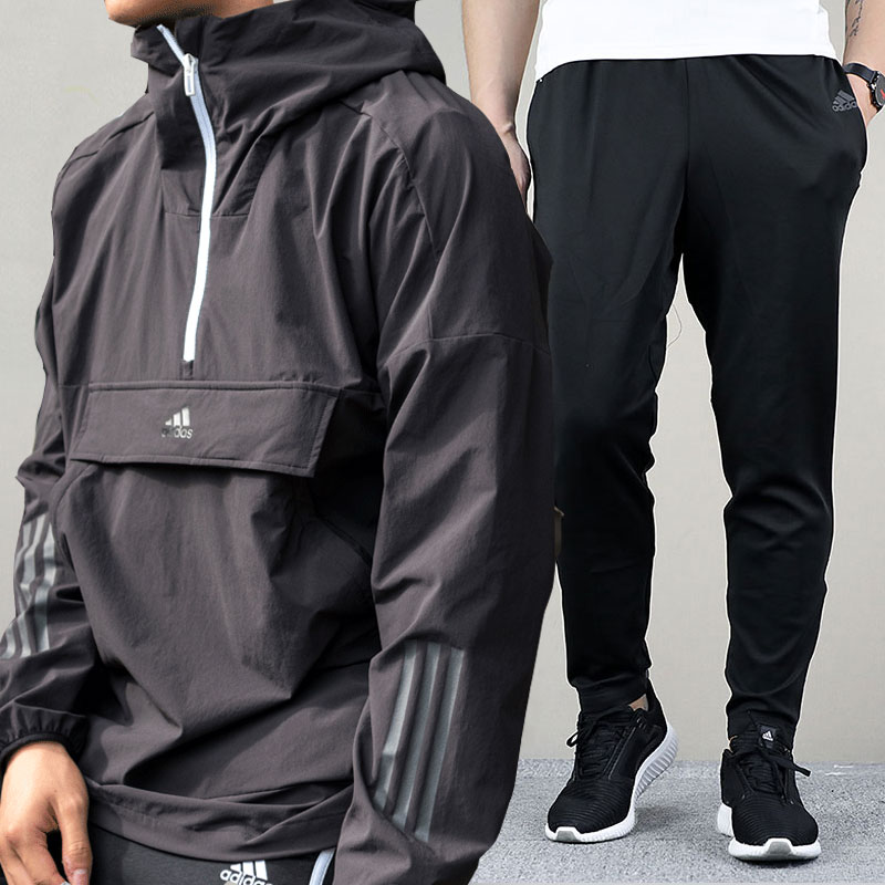 Adidas Sports Set Men's 2020 Summer New Sportswear Hoodie Pullover Casual Pants Trend