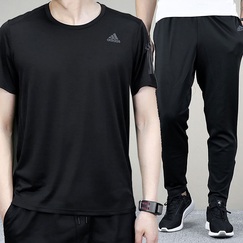 Adidas Set Men's 2020 Spring New Sportswear Short Sleeve Casual Half Sleeve Fitness Suit Loose Pants