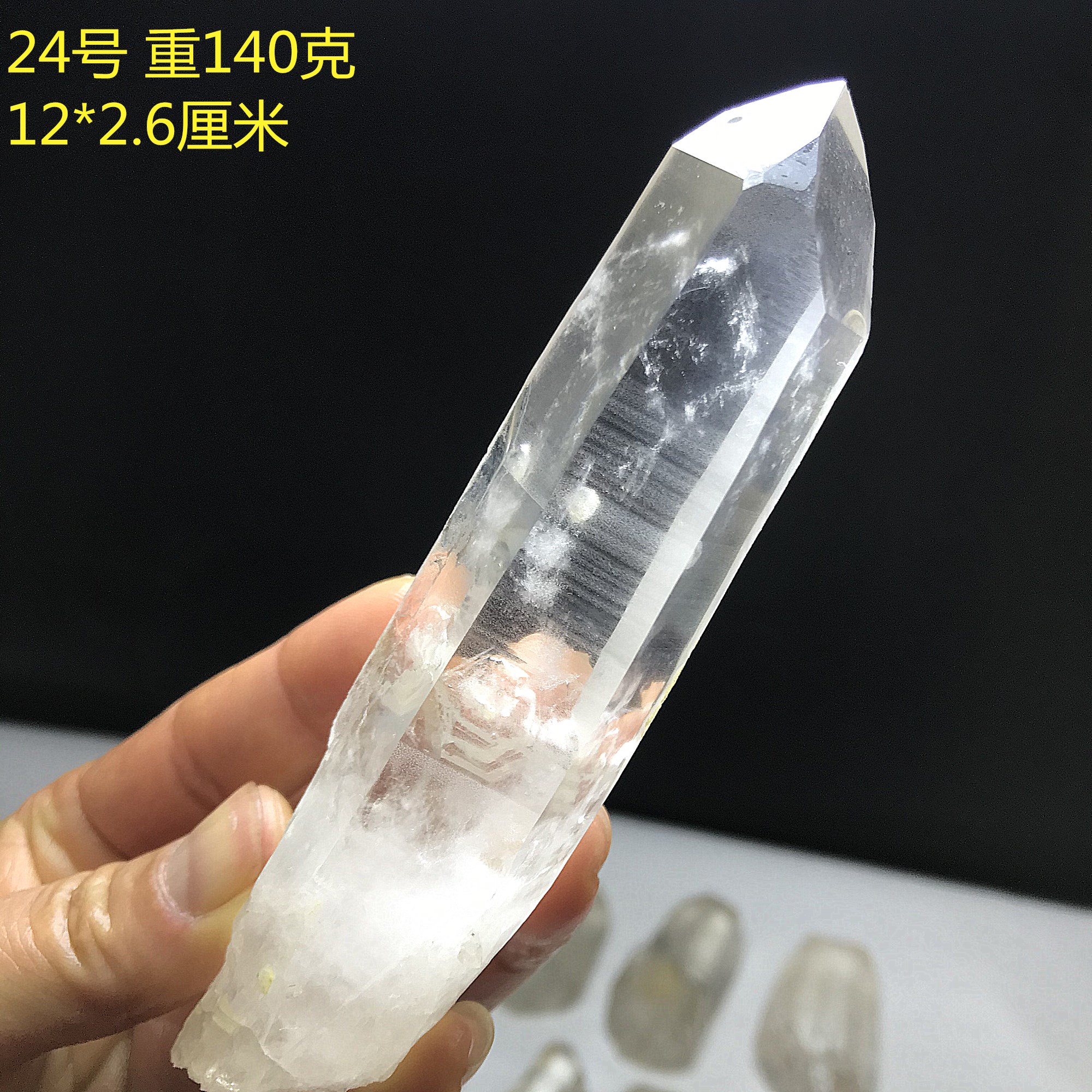 天然喜马拉雅白水晶原矿单晶体 矿标家居办公摆件原石标本 - 图2