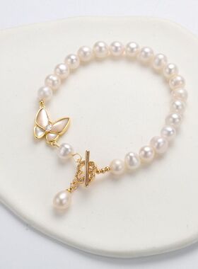 2025新款小众设计感ins风几何立体贝壳淡水生日礼物项链女微镶四