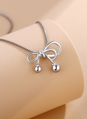 圆珠蝴蝶结毛衣链项链女小众设计感高级轻奢个性气质2024年新款潮