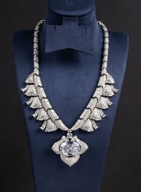 跨境饰品2024年新款潮高级感项链女轻奢小众设计秋冬夸张宴会配饰