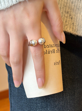 熔岩珍珠系列戒指女小众设计轻奢独特夸张高级感开口食指戒送闺蜜