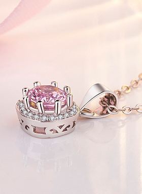 新款粉色少女韩版吊坠八爪锆石时尚气质项链工厂