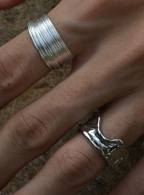 缠绕细丝戒指简单精致小众设计高级感复古多层2024年新款指环手饰