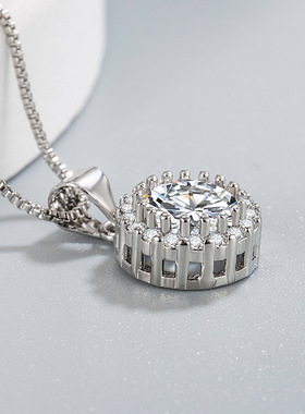 轻奢风韩版圆形锆石吊坠女锆石ins风时尚锁骨项链饰品工厂