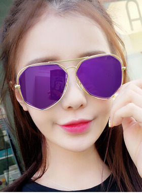 圆脸个性风切边不规则太阳眼镜