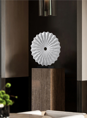 现代木质雕塑艺术品酒店样板间玄关装饰摆件家居饰品木雕软装摆设