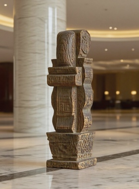 新中式抽象艺术雕塑人物摆件样板间电视柜样品屋展示中心软装配