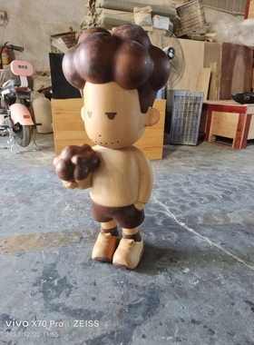 定制款：木头人，实木雕刻木头人工艺品家居饰品