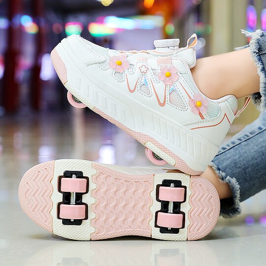 Internet celebrity Heelys shoes with four wheels, detachable and walkable