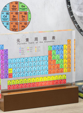 创意礼物双语版彩色印刷亚克力元素周期表毕业生日礼物艺术小摆件