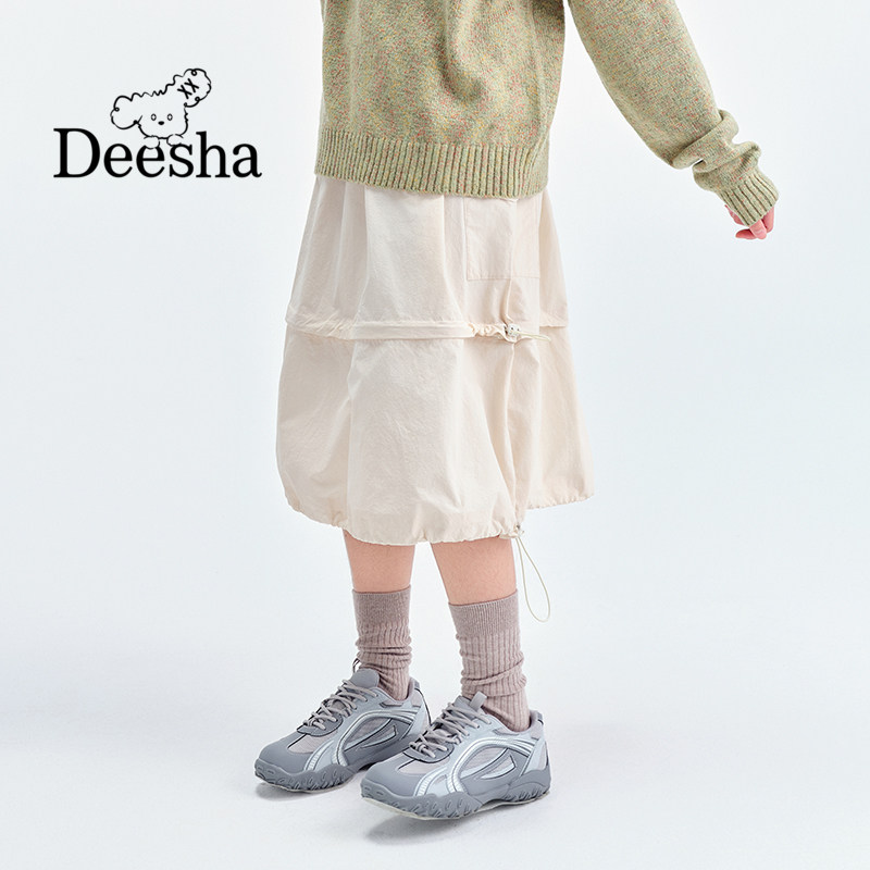 笛莎官旗秋冬新款青少年女大童初高中生韩版工装大口袋宽松裙子,淘宝优惠券,粉丝福利购,淘宝优惠卷