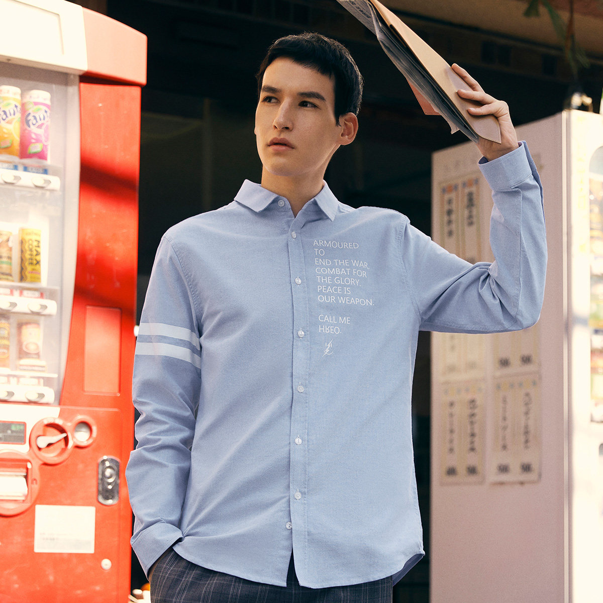 马克华菲长袖男春夏新款印花衬衫 马克华菲衬衫