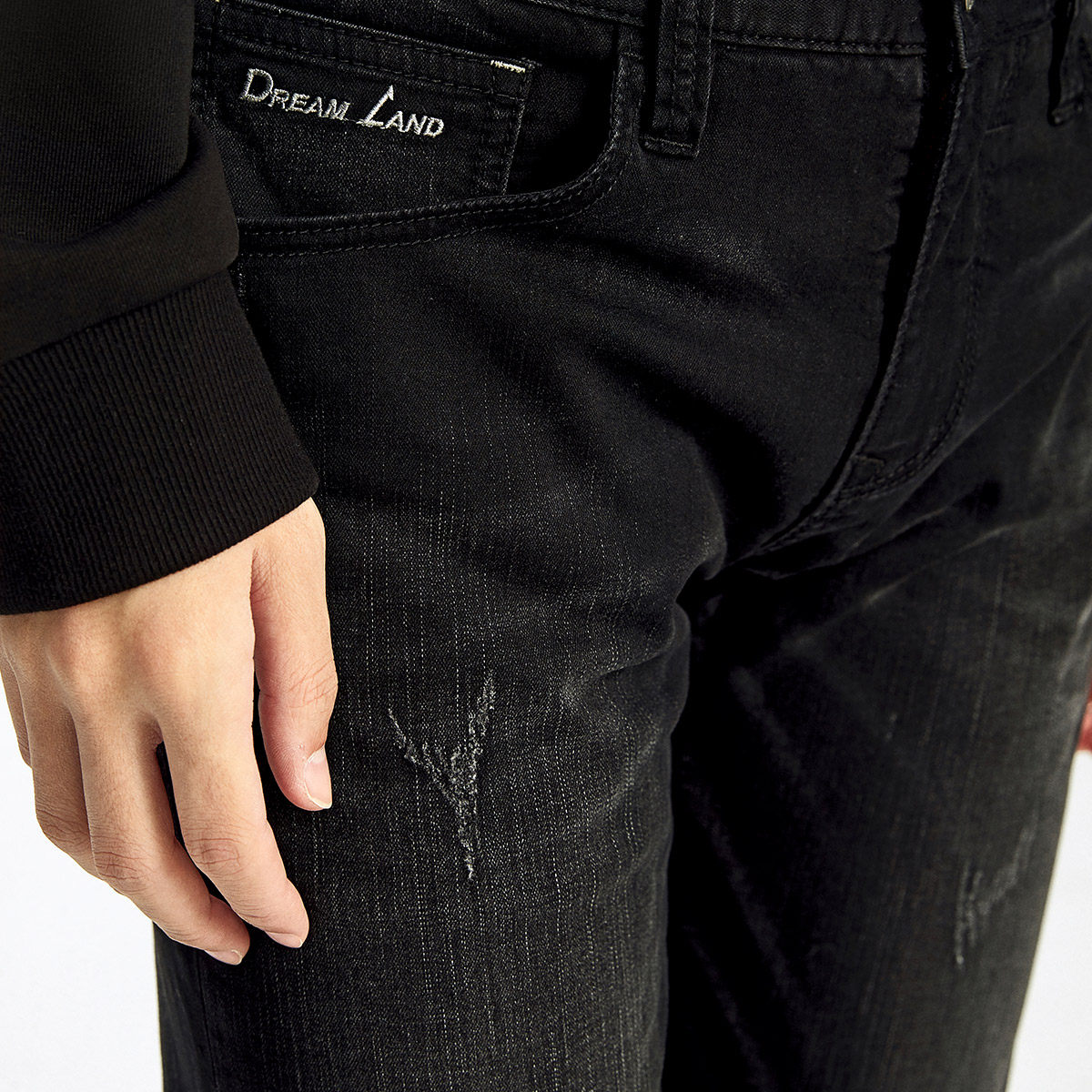 马克华菲黑色男2020夏季新款牛仔裤 马克华菲牛仔裤