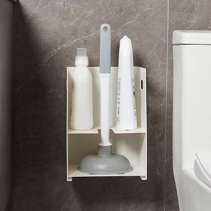 Toilet brush rack household toilet dredge toilet cleaning liquid double-layer toilet storage rack toilet storage box