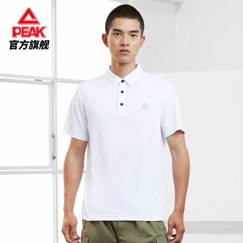 匹克官方旗舰店匹克polo衫翻领T恤男夏季新款运动男士体恤透气速干短袖休闲上衣0