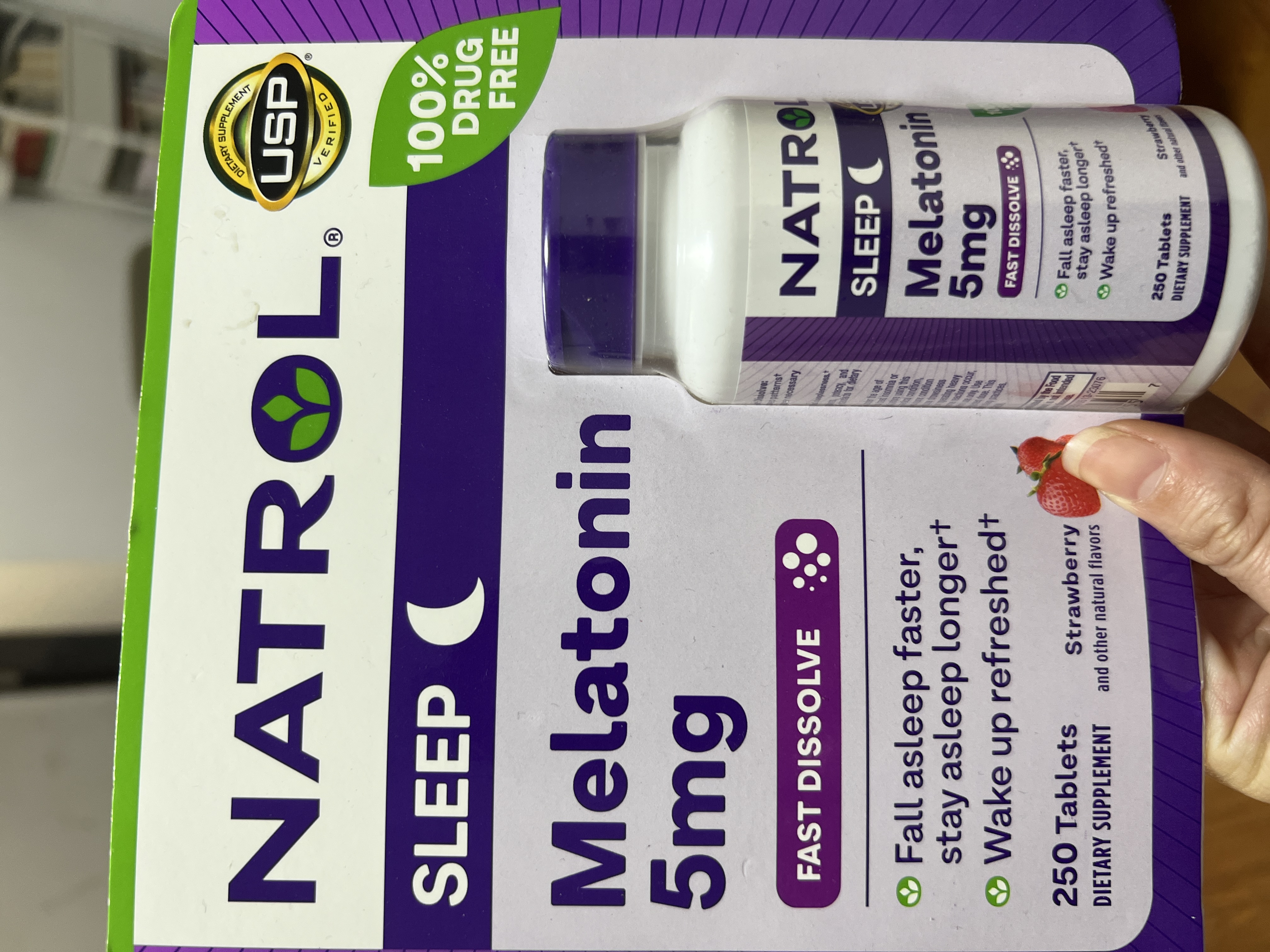 现货美国Natrol Melatonin褪黑素松果体素5mg 250片 - 图3