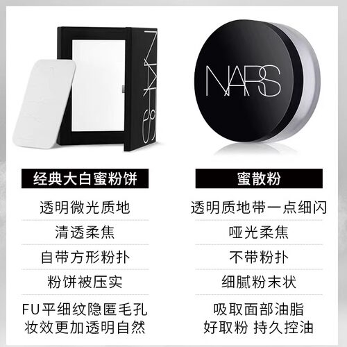 NARS粉饼大白饼纳斯蜜粉饼控油定妆持久散粉遮瑕补妆新款10g正品 - 图1