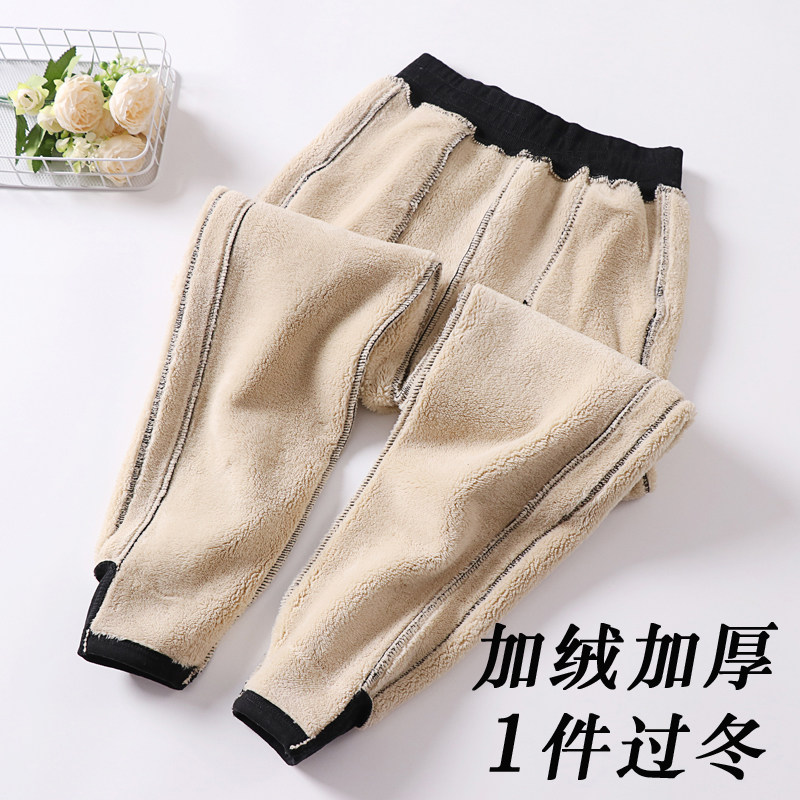 大码妈妈加绒裤子女冬季中老年保暖棉裤宽松加厚羊羔绒奶奶裤外穿,淘宝优惠券,粉丝福利购,淘宝优惠卷