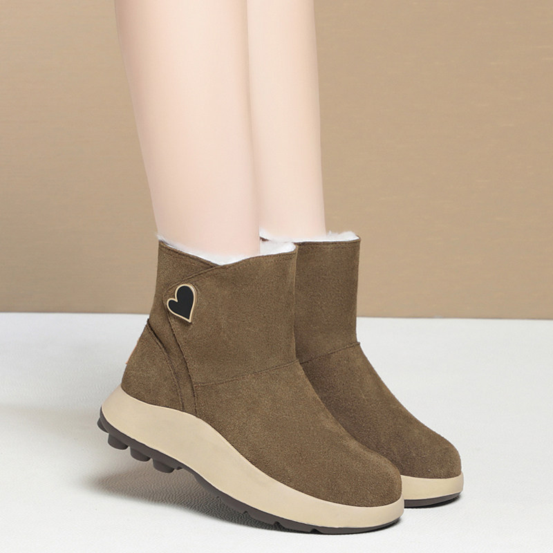 东北妈妈雪地靴女加厚羊毛大棉鞋磨砂面真皮鞋防滑平底短筒女鞋冬,淘宝优惠券,粉丝福利购,淘宝优惠卷