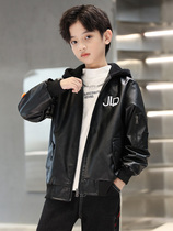 BBAKUXIA Batman Boy jacket Spring and Autumn Boy Boy Handsome Cool Windproof Leather Coat Fried Street Jacket