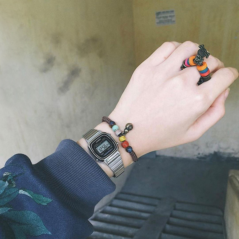 LA670WA LA680 A168 CASIO 卡西欧手表女小方表情侣网红复古小银表 LA670WA LA680 A168 CASIO 卡西欧手表女小方表情侣网红复古小银表