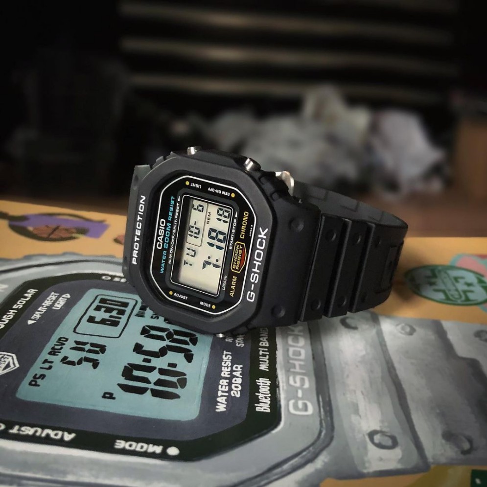 卡西欧casio小方块手表g shock黑武士运动男表DW-5600E-1/5600BB - 图2