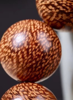 龙鳞木手串佛珠蛇纹木鱼子纹文玩工艺品花梨沉香阴沉木金丝檀手串