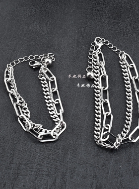金属双层手链潮流男女手链饰品