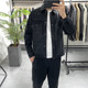 Multi-pocket lapel casual leather jacket for men
