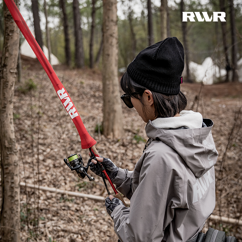 RVVR新款鱼竿保护套网状伸缩套路亚独节杆枪柄直柄弹力尼龙护竿套 - 图1