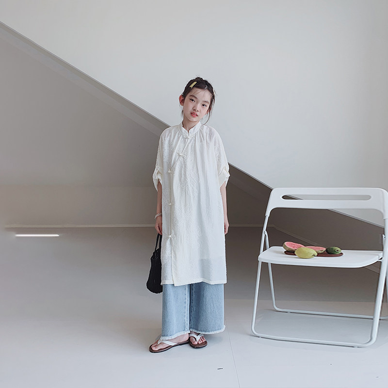 女童连衣裙2025夏装新款女大童初中生中国风裙子儿童新中式上衣潮,淘宝优惠券,粉丝福利购,淘宝优惠卷