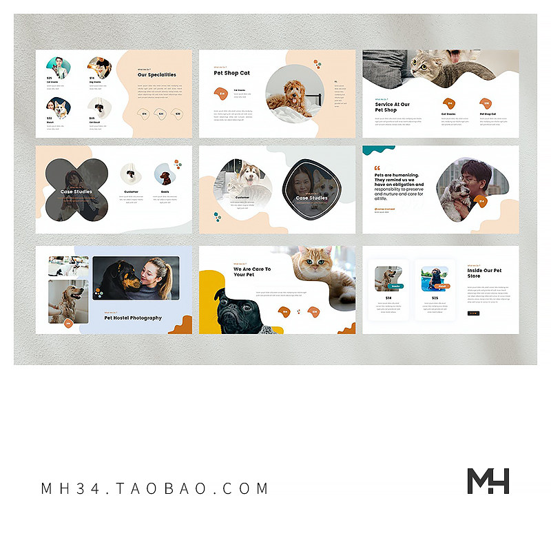 【PPT-1090】Pet 欧美宠物店宠物医院猫狗PPT模板 - 图2