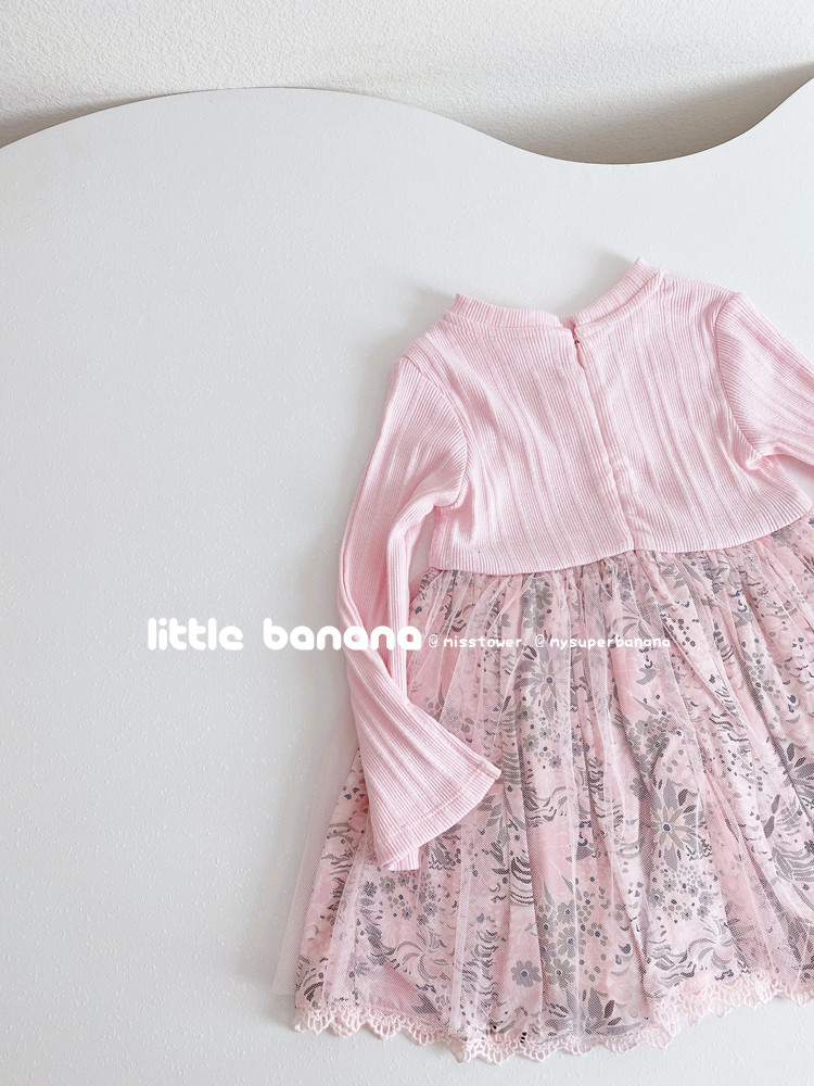 不打折韩国女童宝宝春秋针织拼接长袖喇叭袖胸花碎花纱裙连衣裙,淘宝优惠券,粉丝福利购,淘宝优惠卷