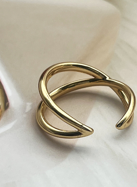 轻奢925银开口戒指女螺旋形简约百搭小众设计感指环