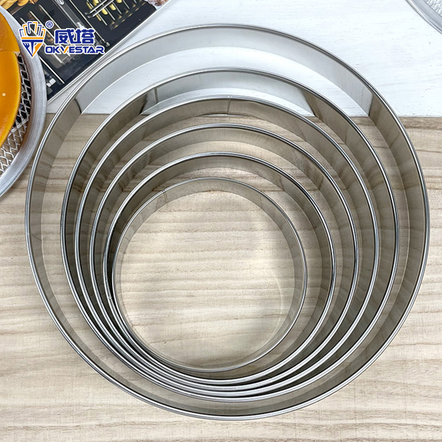 筛网专用304不锈钢披萨上料环6 7 8 9 10 12寸烤网比萨撒料放料圈 - 图0