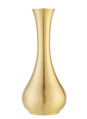 全黄铜花瓶桌面仿古复迷你小供佛插花观音玉净瓶干花客厅美学摆件