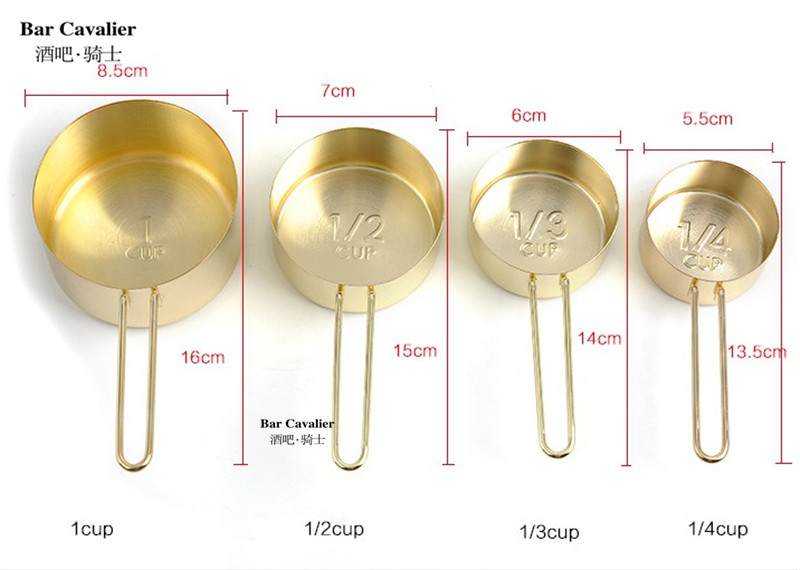 酒吧骑士 加厚304不锈钢量杯4件套 烘焙量勺量匙刻度杯茶匙食物称,淘宝优惠券,粉丝福利购,淘宝优惠卷